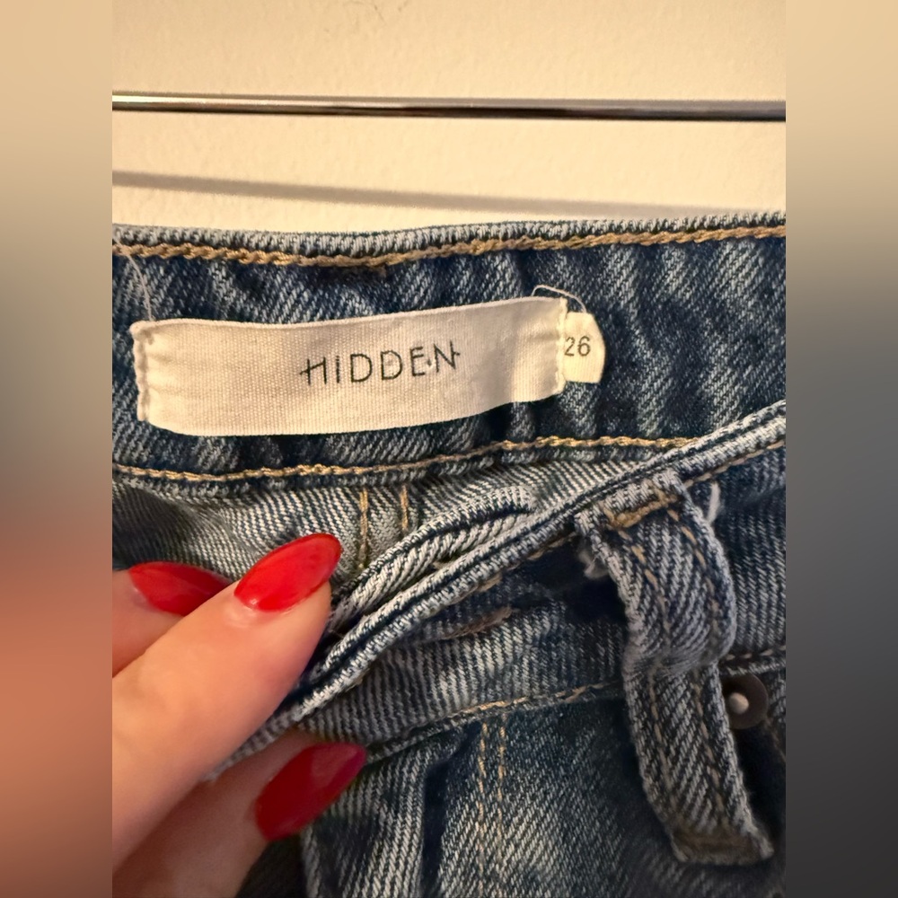 Hidden Lace Up Denim Straight Leg Jeans Size 26 - Picture 5 of 16